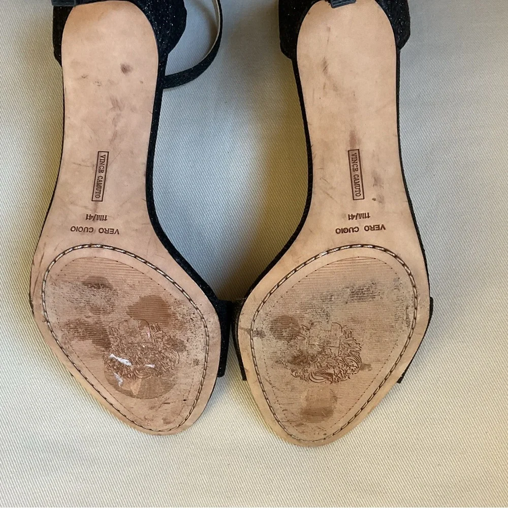 Vince Camuto ‘Court’ Elegant Ankle Strap Sandal Sparkly Black Women’s Size 11M - Picture 6 of 8